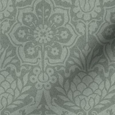 Day's Damask - silvery sage green