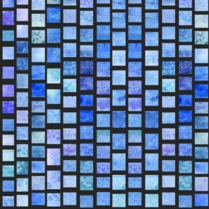 Watercolor Squares - Cool on Dark Gre