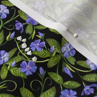 Lily of the Valley + Periwinkle |Small| Black