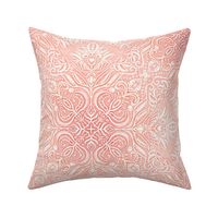 Blush Peach Pink Textured Folk Art Doodle