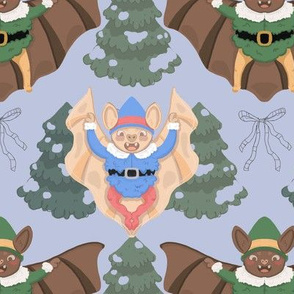 Elf Bats on Blue