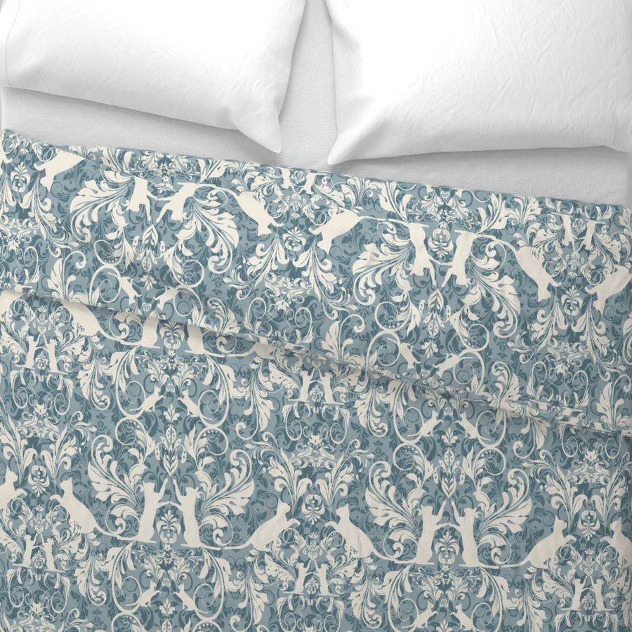 cat damask aqua