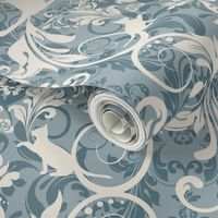 cat damask aqua