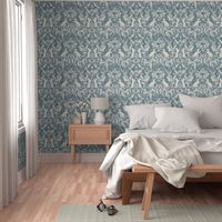 cat damask aqua