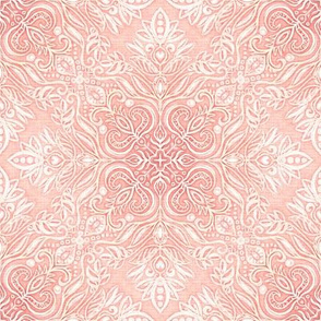 Blush Peach Pink Textured Folk Art Doodle - small