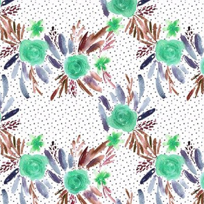 flourish watercolor pattern - flowers and roses - florals painterly p329