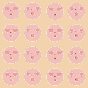 Pig design on yellow background