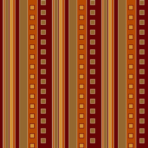 squares and stripes burgundy, burnt orange, caramel, apricot