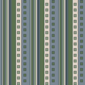 squares and stripes slate, green, navy, cream