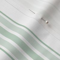 farmhouse ticking stripes, sage green on white, smaller 3 inch repeat