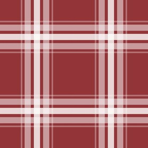 modern farmhouse plaid brick red