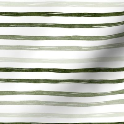 Green Watercolor Stripes / Forest Equilibrium