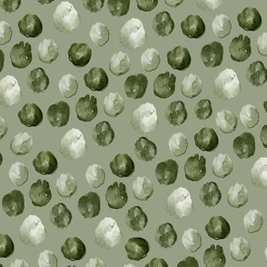 Watercolor Green Dots / Forest Equilibrium