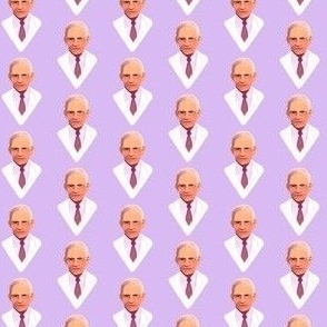 Fauci half drop lilac background 1” repeat