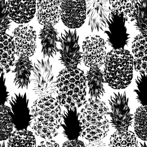 black and white pineapples