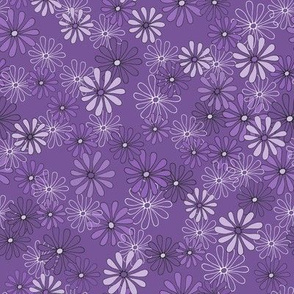 Daisies in Purple - medium small scale