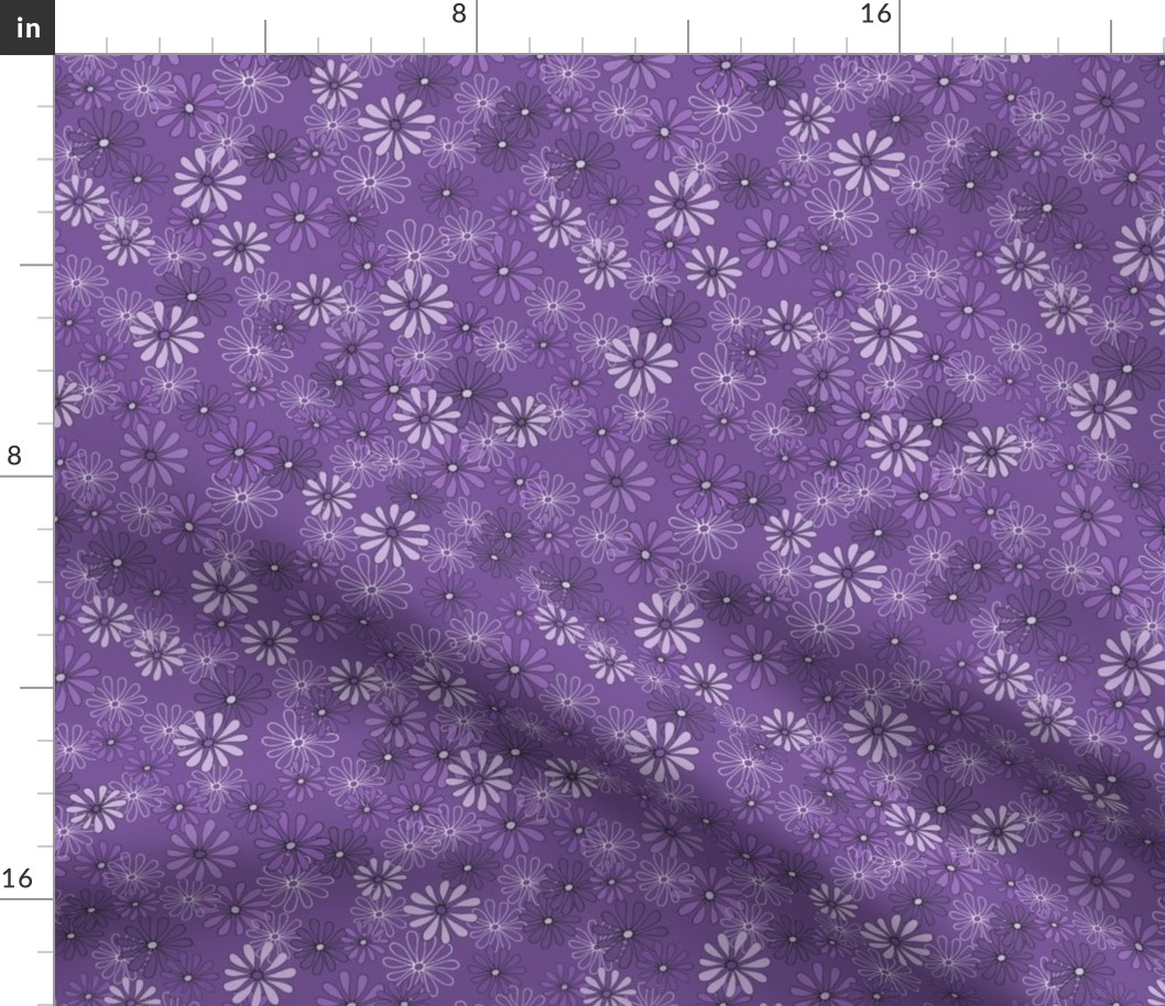 Daisies in Purple - medium small scale