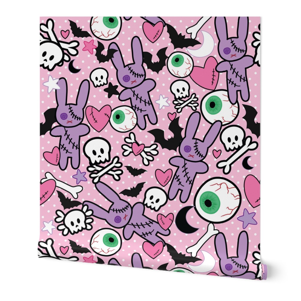 Goth Bunny Fabric, Wallpaper and Home Decor