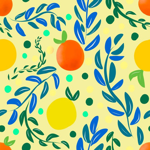Citrus,lemons,oranges floral pattern 
