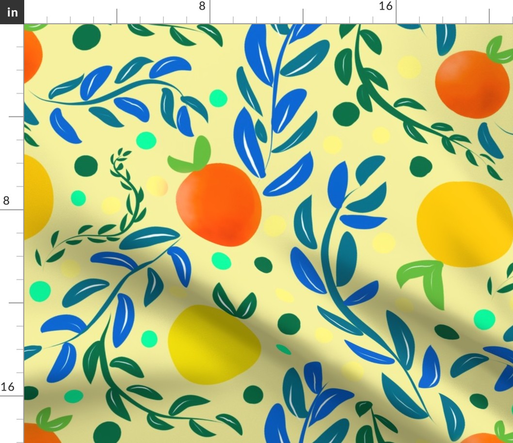 Citrus,lemons,oranges floral pattern 