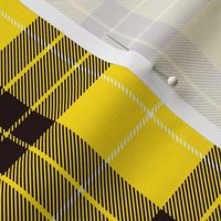 Yellow Tartan with Black and White Stripes