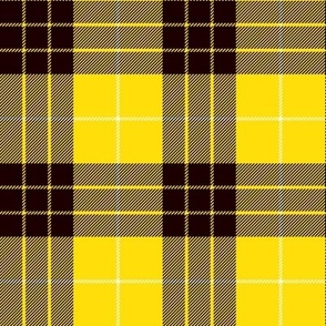 Yellow Tartan with Black and White Stripes