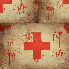 Bloodied Red Crosses: Grunge Background - Lg. Scale