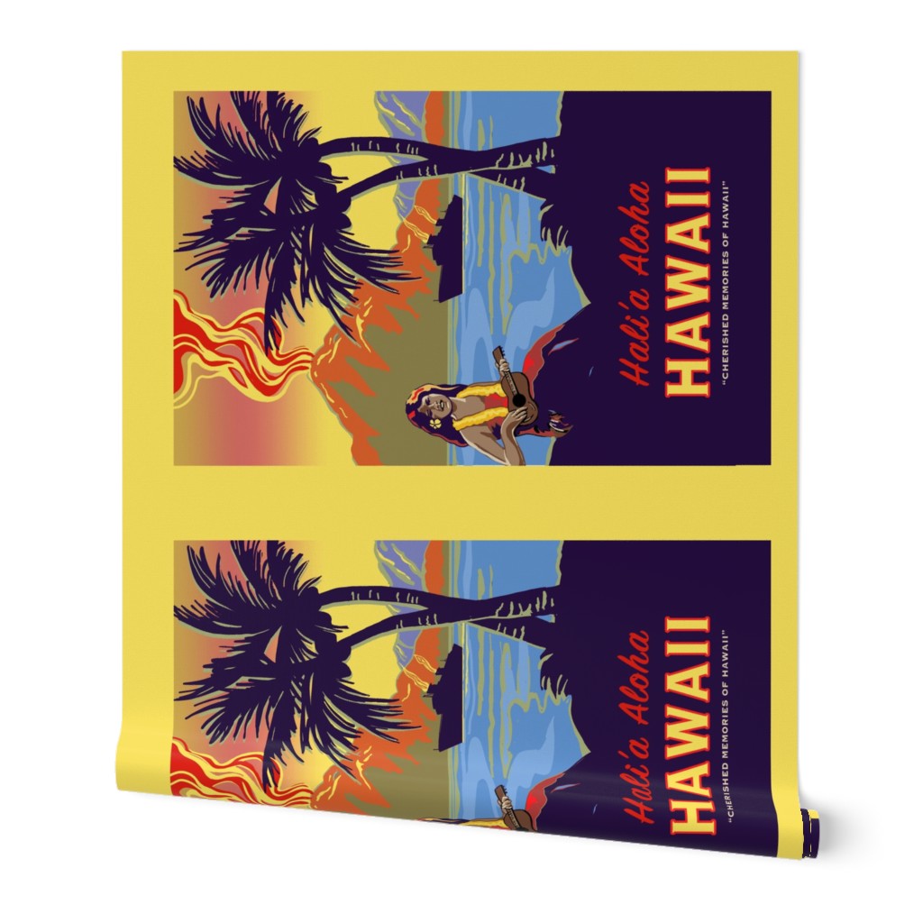 Aloha Hawaii Vintage Travel poster