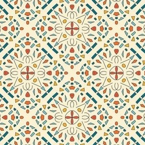 Frieda art noveau retro geometric tile pattern MIDDLE