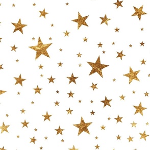 Gold star on white. Princess abstract metalic sparkle. Glitter birthday pattern. 