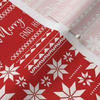 Scandinavian Red White Merry Christmas Pattern