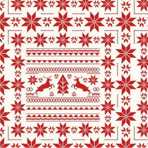 Scandinavian Red Soft White Christmas Pattern