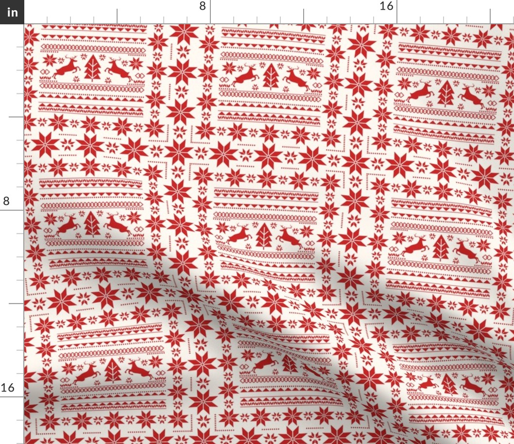 Scandinavian Red Soft White Christmas Pattern