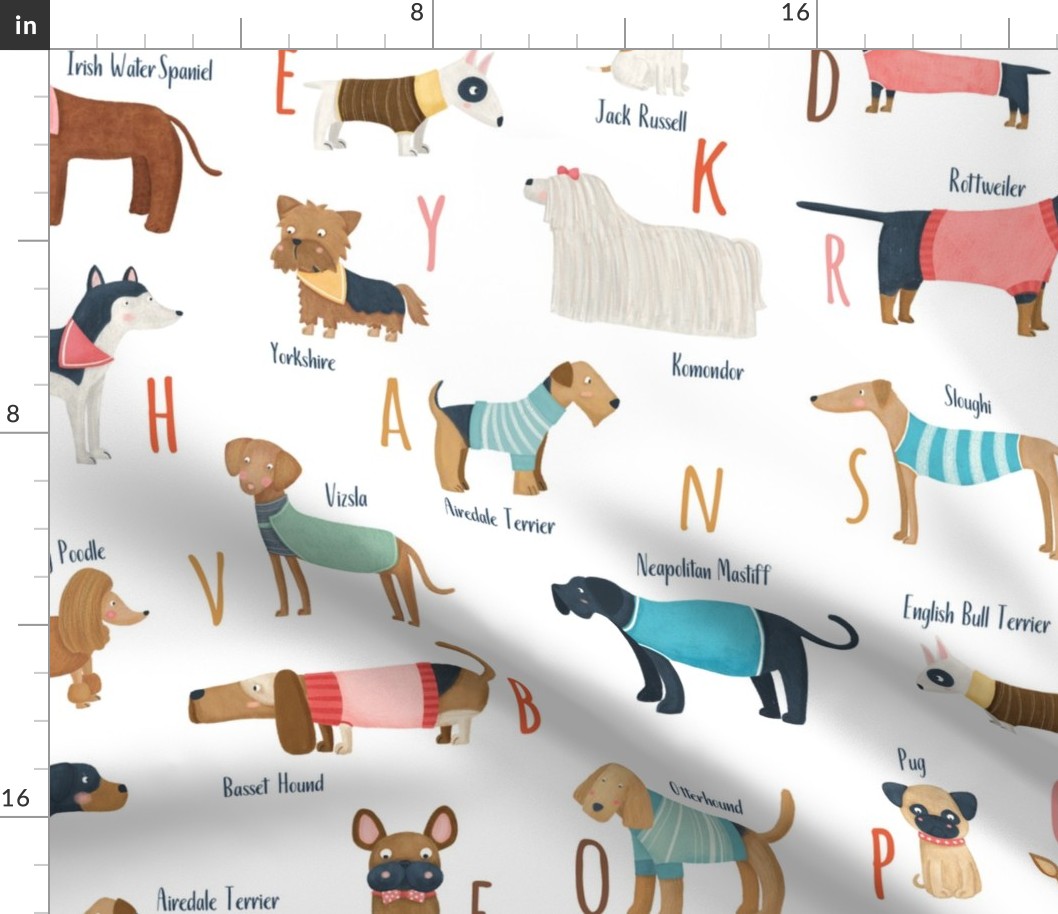 Big scale Dog breeds alphabet