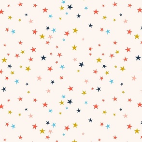 Simple Star Repeat Multicoloured