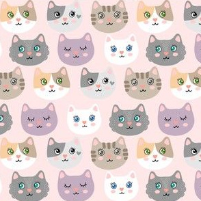 Cute cats - on pink
