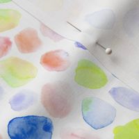 Rainbow whimsical watercolor spots - pastel stains - abstract modern pattern for nursery baby kids