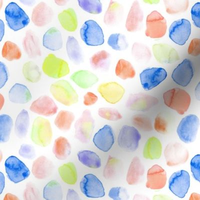 Rainbow whimsical watercolor spots - pastel stains - abstract modern pattern for nursery baby kids