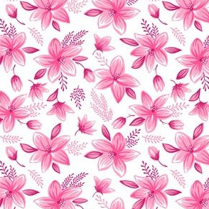 Floral pattern - pink white