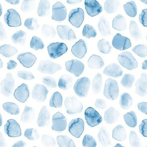 Baby blue whimsical watercolor spots - pastel stains - abstract modern pattern for nursery baby kids