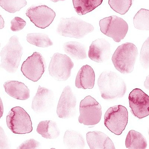 Raspberry whimsical watercolor spots - pastel pink stains - abstract modern pattern for nursery baby kids