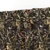 Evening Leaves in Shades of Moody Olive and Brown - medium