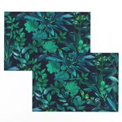 Nighttime Garden in Emerald and Teal - large