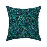 Nighttime Garden in Emerald and Teal - small