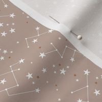 Hand drawn astrophysics stars and constellation universe nursery boho design neutral beige sand white