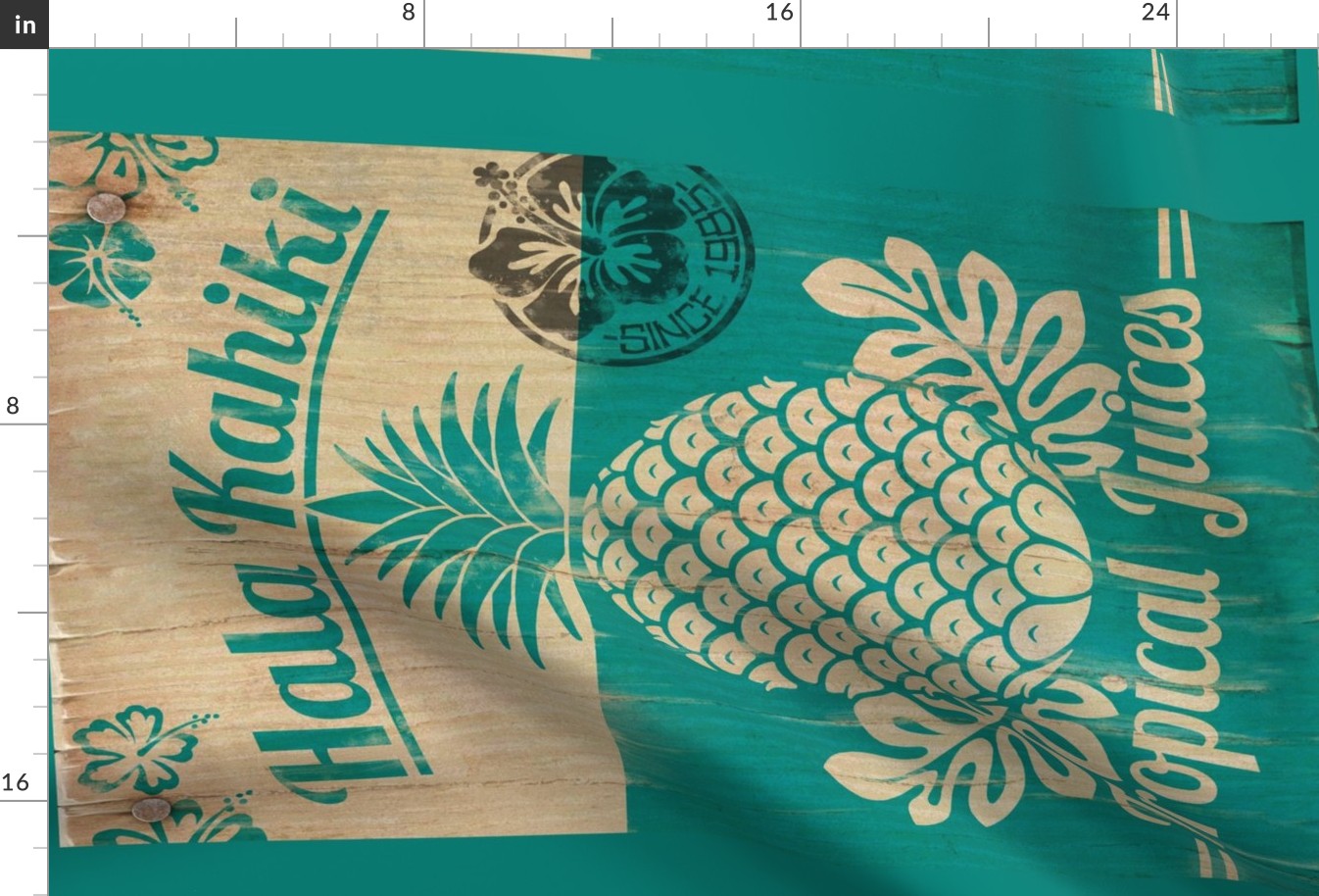 Hawaiian Hala Kahiki tea towel