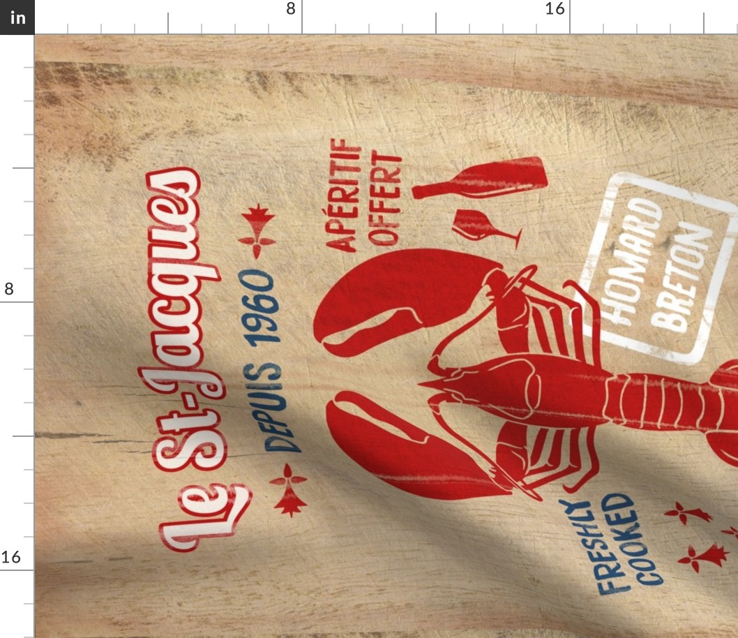 French Lobster Shack tea towel