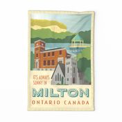 It's Always Sunny in Milton - Vintage Travel Tea Towel
