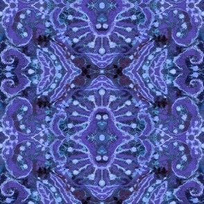 Wool Arabesque Bohemian Pattern  Violet Blue Very Pery