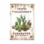 Cactus Nursery tea towel